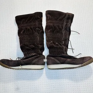 Ladies Sorel Firenzy Tall Wool Lined Winter Boots 8 Brown Suede Flats Shoes Snow thumbnail 6