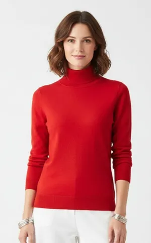 Calvin Klein Red Long Sleeve Ribbed Turtleneck Sweater Top M thumbnail 1