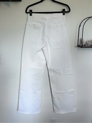NWT Madewell Tall White The Emmy Wide Leg Jeans Size 30T‎ thumbnail 2