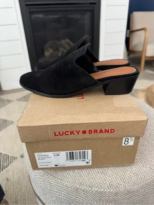 Lucky Brand Women's Myrila Heeled Mule 8.5 M Black New in box thumbnail 7