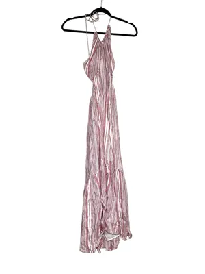 Free People Audrey Halter Red Striped Maxi Dress MEDIUM thumbnail 3