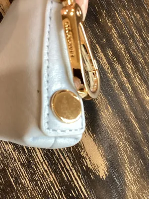 Hammitt Small Blue Leather Key Pouch with Gold Hardware thumbnail 3