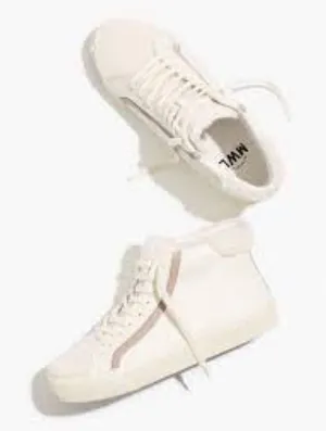 Madewell sidewalk Hightop Sneakers white leather casual unisex women’s‎ size 7.5 thumbnail 1