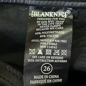 BlankNYC The Great Jones Black Faux Leather Skinny High Waist Trousers Pants 26 thumbnail 6