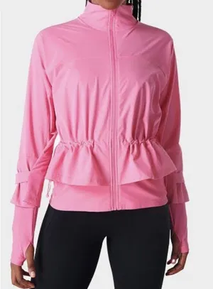 Sweaty Betty Fast Lane Running Peplum Jacket Athleisure Gym Pilates Coquette thumbnail 1