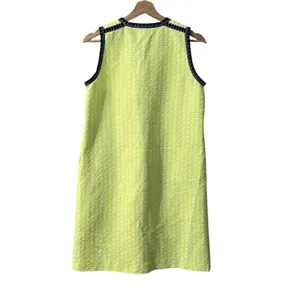 J.Crew Neon Green Geometric Print Sleeveless Dress‎ Size 4 Pockets thumbnail 4