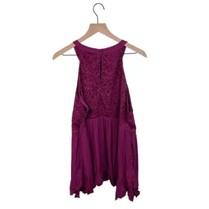 NEW Torrid Babydoll Gauze With Lace Halter Neck Tank Purple Women's Size 2X thumbnail 4