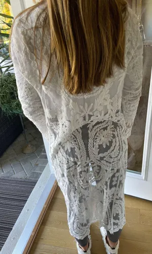 White Lace Kimono Size XS thumbnail 3