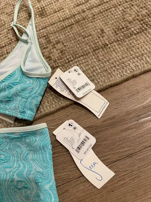 SEEA x Free People Maggie Bikini Top with Flor Bottom in Disco Blue Medium/Small thumbnail 7
