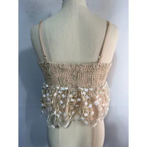 Altar'd State Camisole Floral Embroidered Peplum Women's XS Cream Natural New thumbnail 7