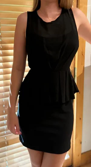Black Mini Dress With Ruffle thumbnail 2
