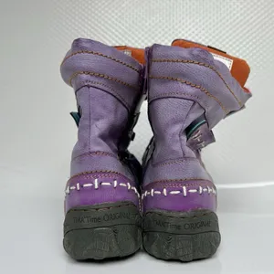 TMA Eyes Leather Lined Ankle Boots Womens EU 38 US 7.5 Purple Zip & Lace Up Snow thumbnail 4