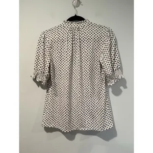 Adrianna Papell Top Small Work Academia Polka Dot Preppy Twee Retro Coquette thumbnail 2