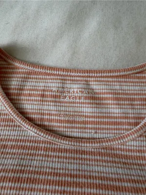 American Eagle Outfitters Peach & White Striped Short Sleeve Tee thumbnail 3