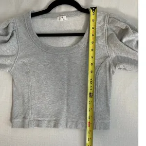 Aerie Grey‎ Bubble sleeve cropped top size xs thumbnail 5