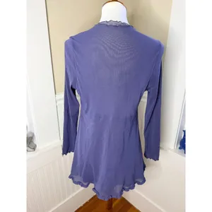 Y2k Mesh Top Lettuce Trim Custom‎ Made Double Layer Mesh Steel Blue Medium thumbnail 3