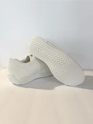New Women White Leather Casual Shoes Low Top Sneakers Size EU 36 / US 6 No Box thumbnail 3