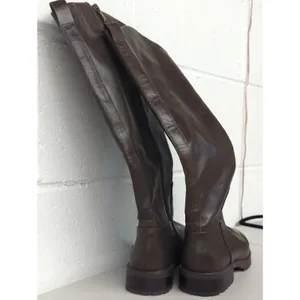 New NORDSTROM Nooliver-lea Leather dark brown boots sz5.5 tall riding equestrian thumbnail 2