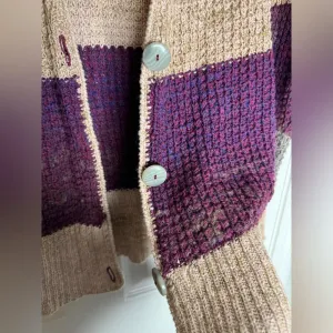FREE PEOPLE Lake Tahoe Color block‎ Cardigan Sweater Grandma Core Size S thumbnail 7
