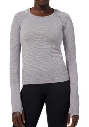 Lululemon Swiftly Tech Long Sleeve 2.0 *Race Length *Tempo Stripe White/Black thumbnail 1