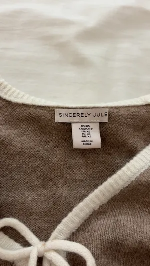 Sincerely Jules brown & cream cardigan and pants set in XS thumbnail 2