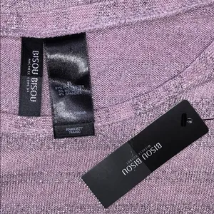 Bisou Bisou NWT Size XL Purple & Metallic Silver Stripe Oversized Sweater Top thumbnail 6