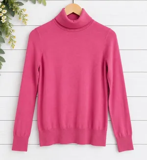 J.crew 100% merino wool turtleneck sweater M Pink Size M thumbnail 1