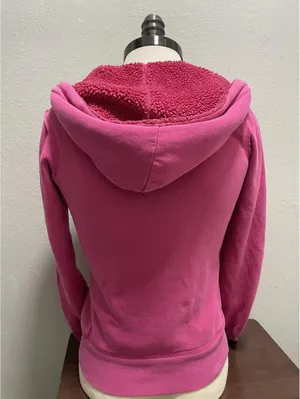 Kirra Vintage Y2K Hot Pink Zip Up Hoodie Sherpa Lined Xs thumbnail 2