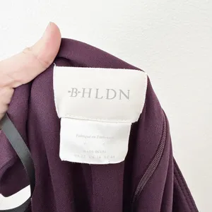 [BHLDN] Brixen Purple Plum One Shoulder Side Slit Knotted Formal Dress NWT Sz 12 thumbnail 9