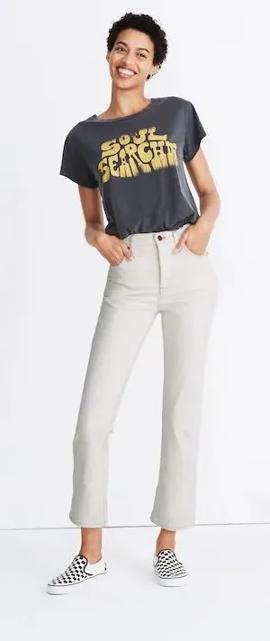 Madewell Slim Demi-Boot Jeans in Cloud‎ Lining size 25 thumbnail 1