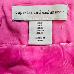 Cupcakes and Cashmere Pink Heart Velvet & Mesh Lined Skirt Size 8 thumbnail 3