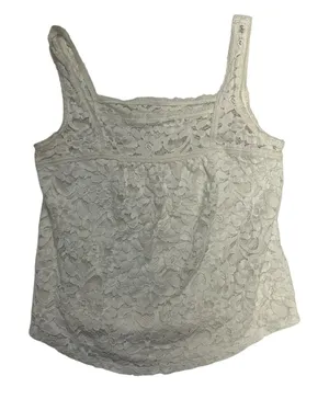 Hollister Y2K Women's White Lace Tank Top Size Small thumbnail 1