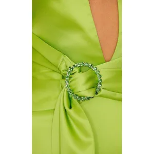 Khanums X Rrevolve Kenisei Halter Gown in Limeade XSmall New Womens Maxi Dress thumbnail 4