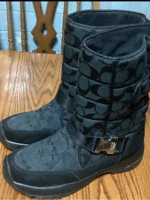 Coach Black Signature Mid-Calf Buckle Boots thumbnail 1