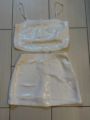 Abercrombie & Fitch White Sequin Set thumbnail 2