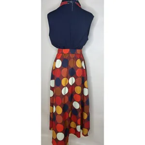 Kate Spade New York Polka Dot Midi Skirt XS Multi Color Elastic Waist A-Line thumbnail 3