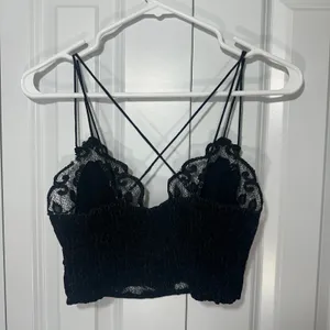 Free People‎ FP One Adella Lace Bralette S Velvet Fairy Whimsigoth Festival Boho thumbnail 3