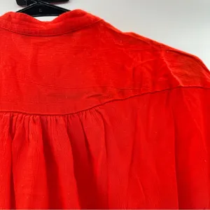 Zara Reddish Orange Short Sleeve Button Down Tie Mini Dress Size‎ XS thumbnail 9