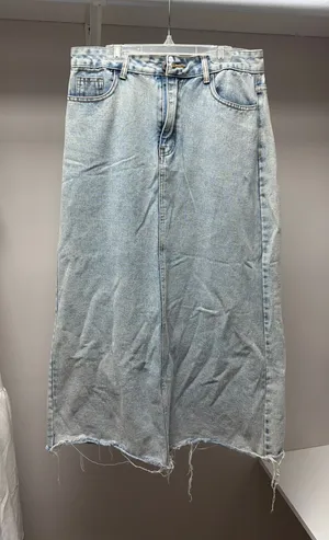 Distressed Denim Skirt Blue Size M thumbnail 1