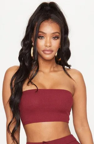 Pretty Little Thing Burgundy Bandeau thumbnail 1