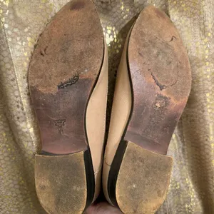 Free People Brady Slip On Leather Suede Tan Natural Loafers 41 Size 10 Used thumbnail 4