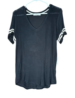 Mod Boutique black and white striped tshirt nwt thumbnail 1