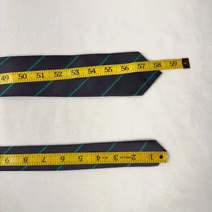 J Crew Silk Necktie Grey Green Tie Diagonal Stripe Preppy Career Wedding thumbnail 5