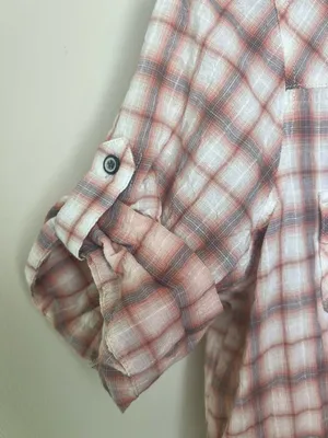 Harley Davidson Corset Back Plaid Shirt‎ Small Pink Spellout Logo Fitted thumbnail 7