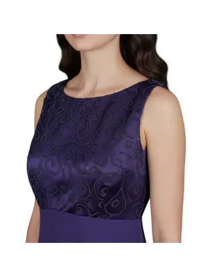 Rhapsody Purple Sleeveless Formal Gown with Beaded Bodice – Size M thumbnail 3