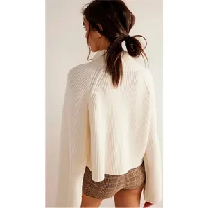 NEW Free People Sugar Ivory Greta Half Zip Pullover Sweater Sz XL NWOT thumbnail 3