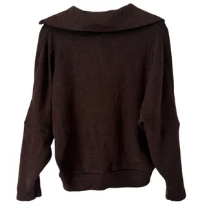 NWT OGL Cozy Collared Batwing V Neck Pullover Brown Sweater Women’s Medium thumbnail 2