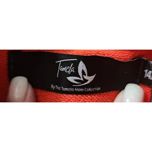Tamela Mann Orange Zip Up Hoodie Short Sleeve Casual Top Size‎ 14/16 thumbnail 3