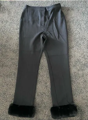 weworewhat high waist Faux Fur Hem pants thumbnail 1