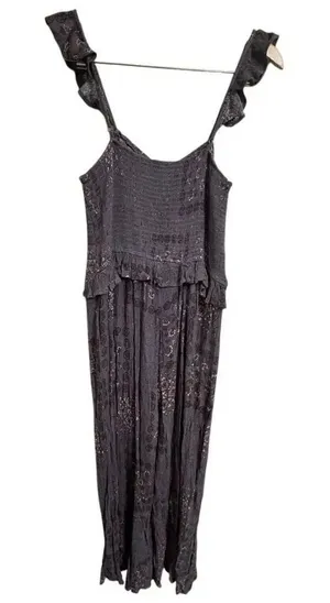 Blue B Purple Blue Paisley Boho Wide Leg Jumpsuit Romper Large thumbnail 1